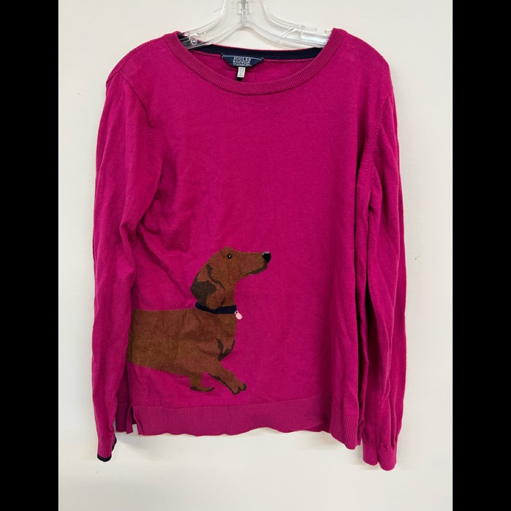 Joule’s Knitwear Pink Sweater with Dachshund Design
